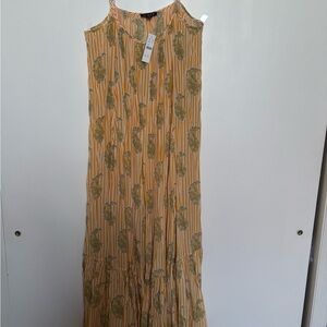 J. Crew Yellow and Green Patterned Maxi Dress
